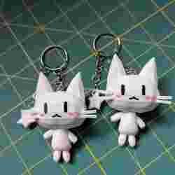 Roblox harajuku mori kei silly cat keychain