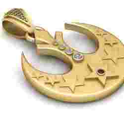 crescent moon pendant 3d printable model