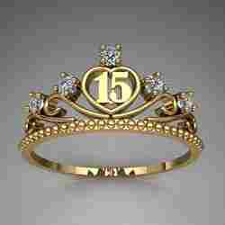 Ring Corona 15, Size US 6, FR 52 weight 1.59 grs gold 18 K with mountings for impression