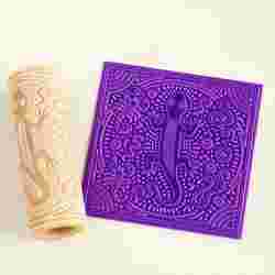 African Tribal Animal Patterns Texture Roller – Clay Tool for Pottery, Crafts and Fondant