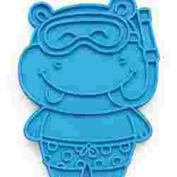 HIPPOPOTAMUS COOKIE CUTTER ON THE BEACH