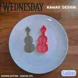 🎻 Cello Cookie Cutter – Kawaii Wednesday Design