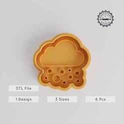 Winter Snow Shape Cutter & Stamp Set, Perfect for Cookies & Fondant, 3 Sizes, 6 Pieces