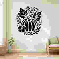 Halloween Pumpkin Floral - Wall Art Multicolor