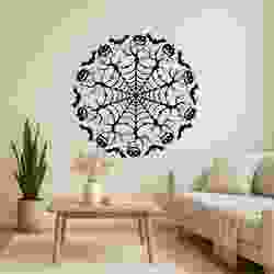 Halloween Web Pumpkin Mandala - Wall Art Multicolor