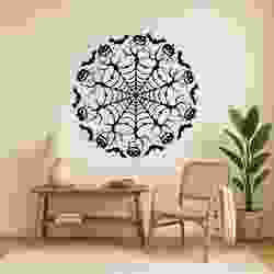 Halloween Web Pumpkin Mandala - Wall Art Onecolor