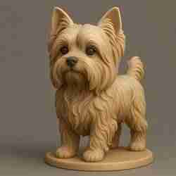 Yorkshire Terrier 3D Model STL File – Detailed Dog Figurine