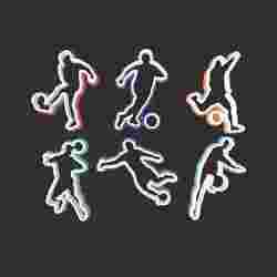 Soccer, 6 Silhouettes, cookie cutters 55MM