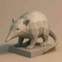 Stylized Solenodon Sculpture STL File – Low-Poly 3D Printable Model