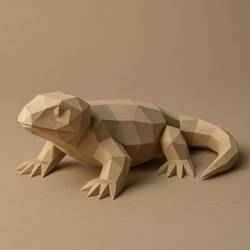 Stylized Gila Monster Sculpture STL File – Low-Poly 3D Printable Model