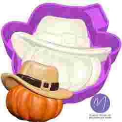 3D Cowboy Hat Pumpkin Freshie STL Mold Housing