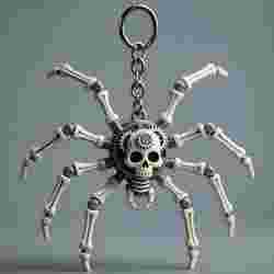 Skull Spider Keychain