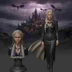 Title: Daenerys Targaryen - Mother of Dragons 2 in 1 bust and model from the TV series Game of Thrones-Daenerys Targaryen - Mother of Dragons. Bust and model 2 in 1 bust and model from the TV series Game of Thrones.