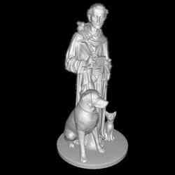 St. Francis of Assisi with Animals – Highly Detailed 3D Printable Statue (STL)