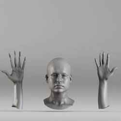 001656 3D Scan of Human Head and Hands