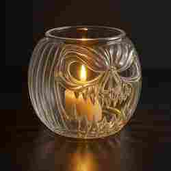 Scary Pumpkin Candle Holder - Halloween Decor