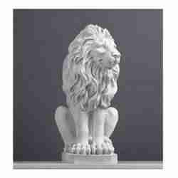 STL file of a sitting white lion bust for 3D printing