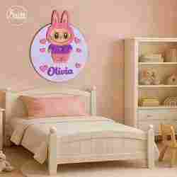 Labubu Personalized Kids Wall Art - Laser Cut