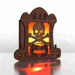 Halloween Skull Candle Holder | Tombstone Lantern | Spooky RIP Decor