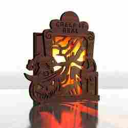 Halloween Tombstone Candle Holder SVG | Creepy Grave Lantern Laser Cut Files