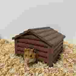 Cute Wooden-Style Hamster House - 3D Printable Log Cabin for Small Pets