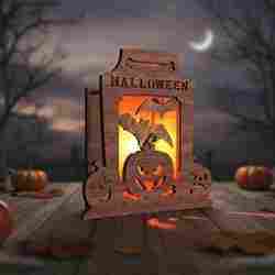 Halloween Tombstone Lantern SVG – Bat & Pumpkin Candle Holder Laser Cut Files