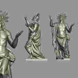 Jesus Christ Statue with Raised Hands – 3D Print Ready