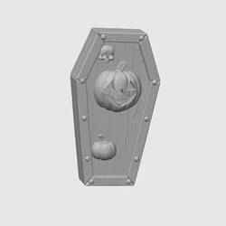 Coffin with Halloween motifs