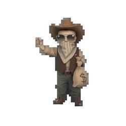 Kid Outlaw Charm: A Child in a Cowboy Hat and Boots Poses with a Dollar Sign Bag, Embracing a Daring Western Fantasy