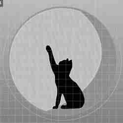 Printable Charm Interchangeable Lamp Plate Cat Moon Reach