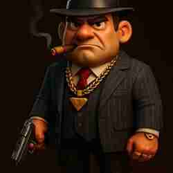 Gold & Grit: Cartoon Gangster in 3D Swagger