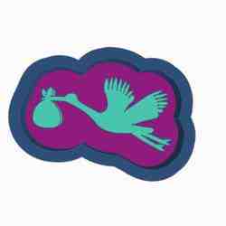 Stork with Baby Bundle STL File – Vintage Mold Master for Resin, Clay, Jesmonite, Silicone Mold Making & 3D Printing