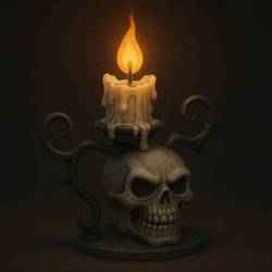 💀 Halloween skull candle holder - creepy 3D printed model (2 versions: with or without candle