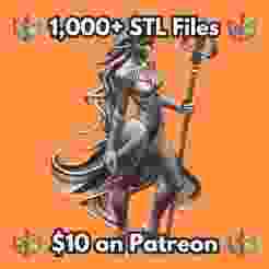 28mm Sorceress Trident Flowing Robes Long Hair Mystical Pose MineeForm FDM 3D Print STL File