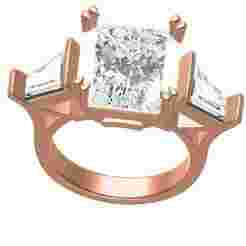 3 Stone Love Band Engagement Ring