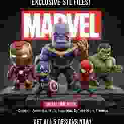 5 Marvel heroes toys package