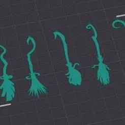 7 WITCH BROOMSTICK EARRINGS, PENDANTS OR KEY CHAINS