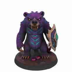 Alien Bear with Shield –  Creature | 3D Printable Model
