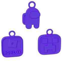 Among Us, Minecraft & Roblox Keychain Set