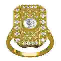 Antique Art Deco Filligree Wedding Bridal Ring