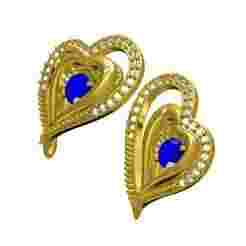 Antique Double Heart Diamond Earring