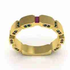 Antique Octagon Shaped Wedding Band