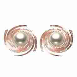 Antique Pearl Stone Ear Stud Earring