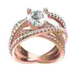 Antique Twisted Split Shank Diamond Engagement Ring