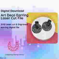 Art Deco Circle Earring Laser Cut File- SVG FILE