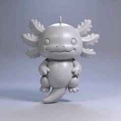 Axolotl Keychain | Cute Amphibian 3D STL File, Printable Fantasy Charm