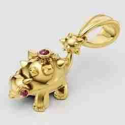 BABY DRAGON DIAMOND PENDANT 3D PRINTABLE MODEL