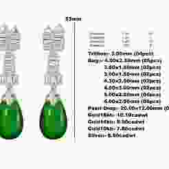 Baguette Bazel and Pearl Drop Earring