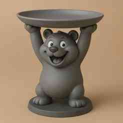 🐻 Bear Desk Organizer – 3D Printable Key Tray STL