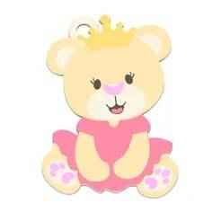 Bear keychain with crown